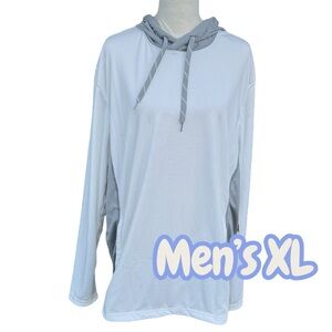 Horizon Men’s Sporty Athletic White & Gray Lightweight Cool Hood Sweatshirt XL
